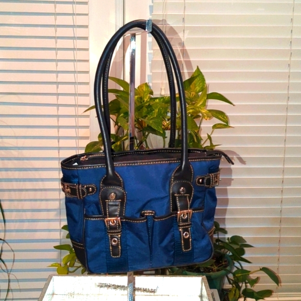 Franco Sarto Blue and Black purse